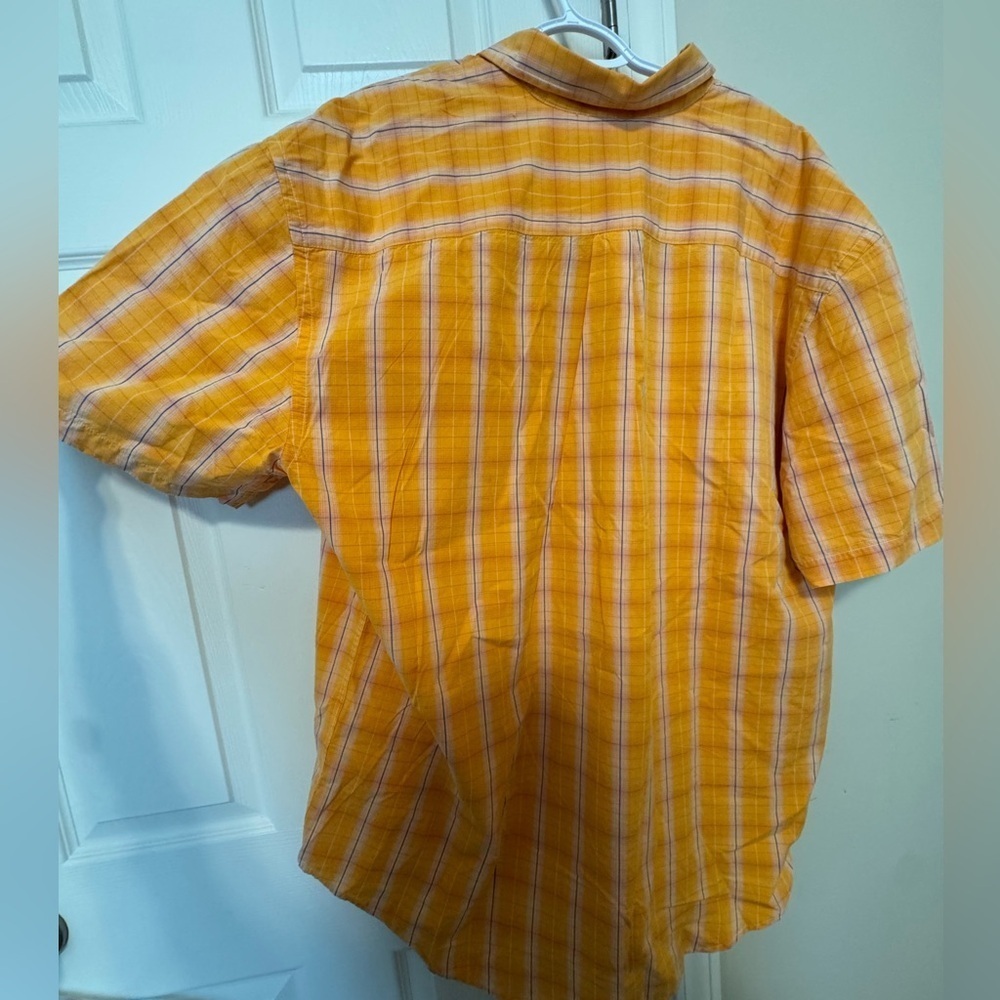 Bass Men's Yellow Plaid Button Down Shirt - Picture 4 of 5